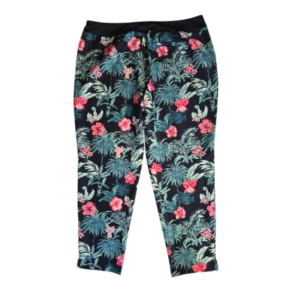 Tommy Bahama Everyday Pants Women's Navy Tropical Floral Active Stretch Size‎ XL - Picture 2 of 13